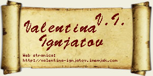 Valentina Ignjatov vizit kartica